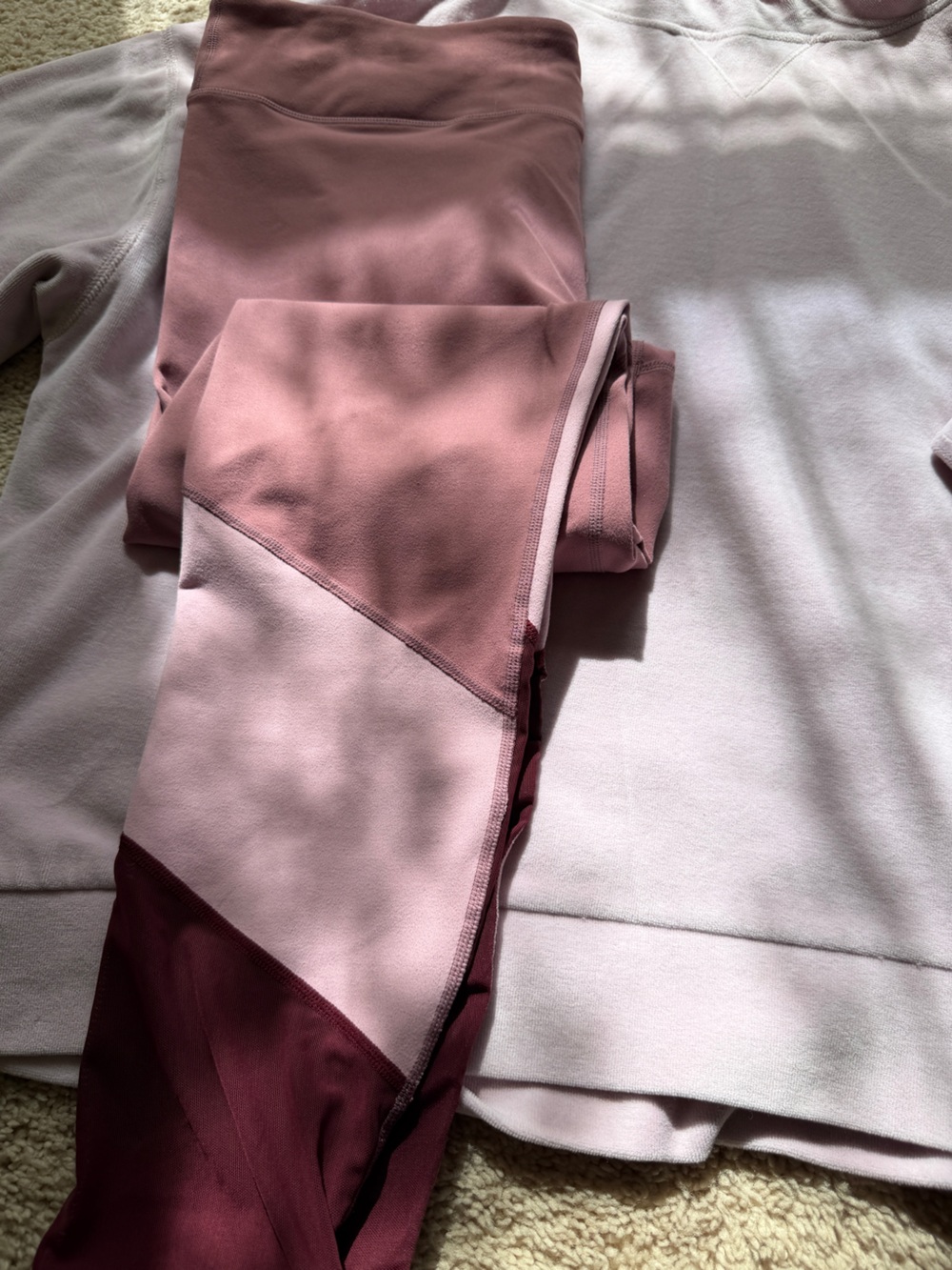 Fabletics Pink Colorblock Leggings Set - Picture 2 of 4
